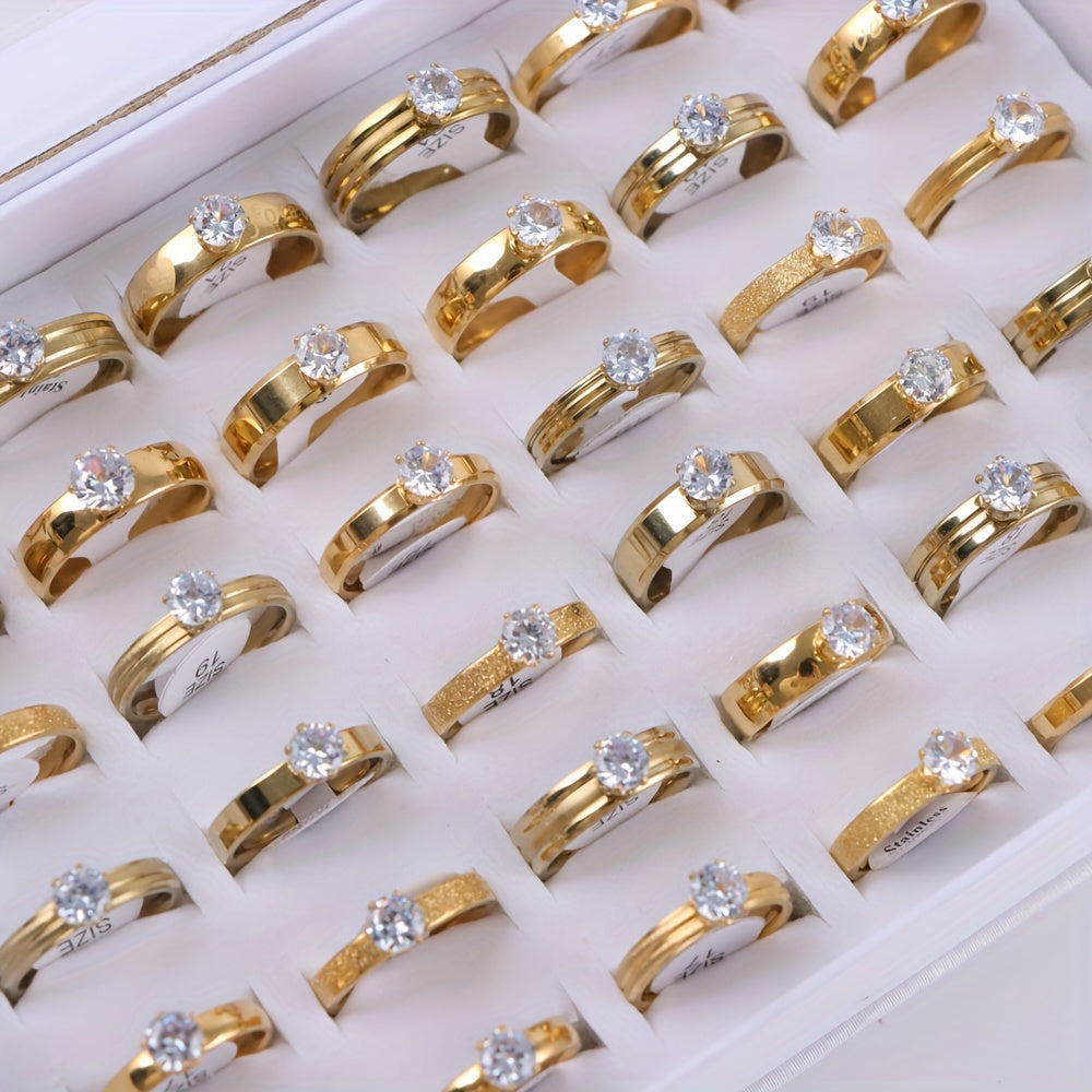 Unisex Stainless Steel Ring with 15-Color Enamel and Diamond Accents for Engagements