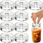 Glass Fermentation Weights with Handle and Wide-Mouth Mason Jar Lid Food-Grade Material