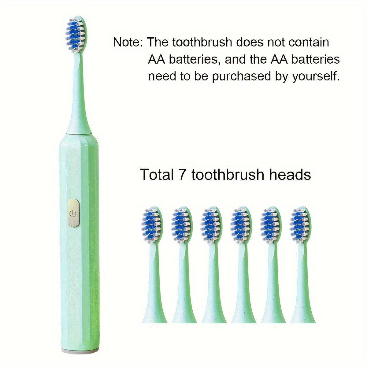 Cepillo de dientes eléctrico para hombres y mujeres, cepillo suave, tecnología de ondas sonoras, portátil, batería AA