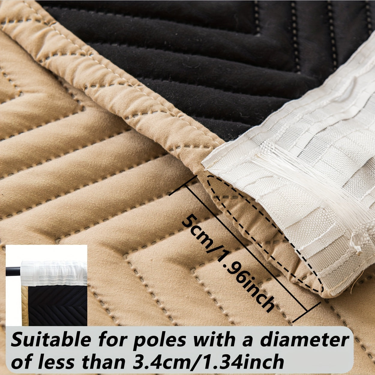 2-Piece Thick Blackout Curtains for Winter Soundproof Windproof Geometric Twill Polyester