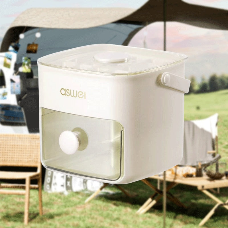 Large Capacity Dual-Layer Ice Maker with 48 Cubes and Safety Lid