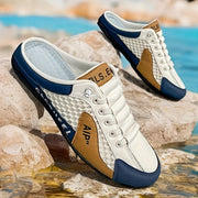 Men's Navy Slip-On Casual Shoes with EVA Insoles Anti-Slip Durable Sole Breathable Fabric