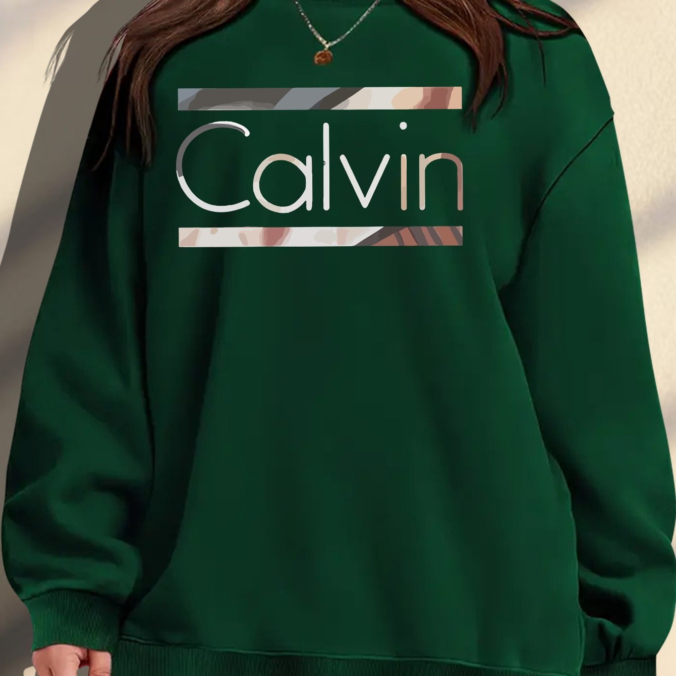 Plus Size Women's Crew Neck Sweatshirt Light Blue Relaxed Fit Knit