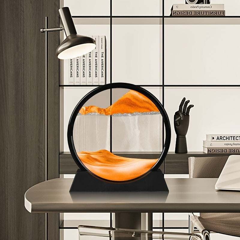 Decoración de arte de arena en 3D en el fondo marino para aliviar el estrés, oficina, dormitorio, artesanía en vidrio, regalo