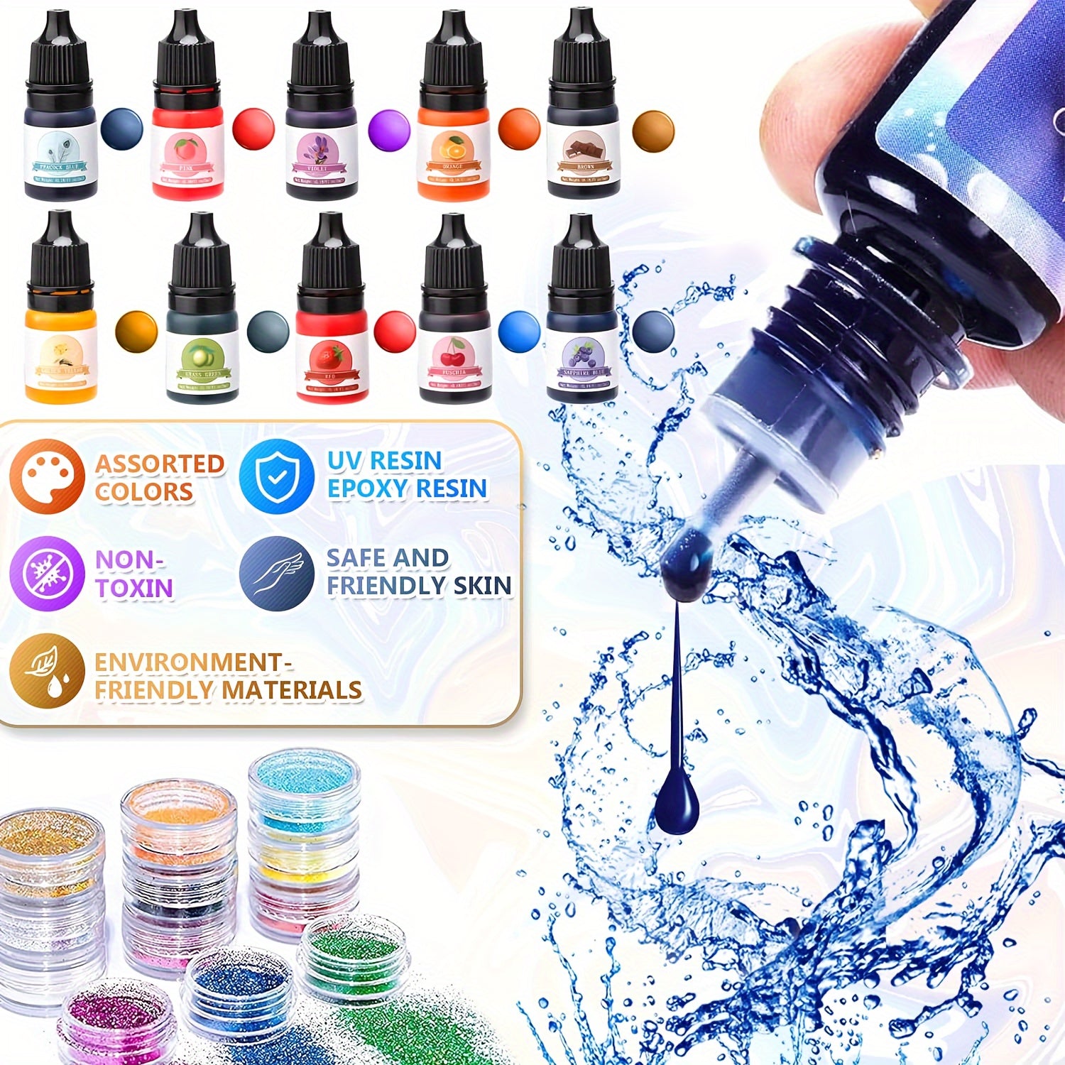 Beginner Epoxy Resin Kit with 512ml Clear Casting Resin and Colorful Glitter