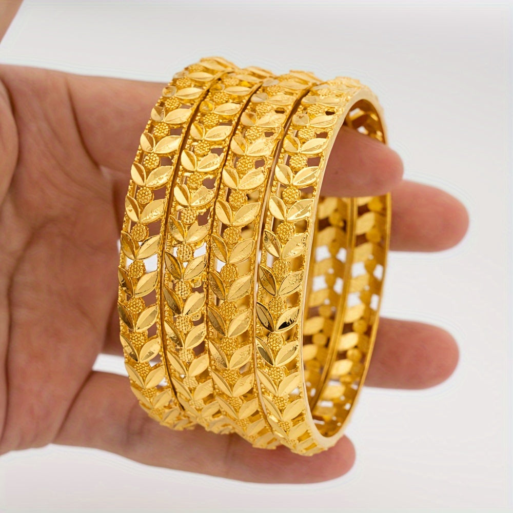 4 ta Vintage va Zamonaviy Alloy Bangle Bilaguzuklar to'plami - Har kuni, Maxsus Tadbirlar va Bayramlar uchun Ideal