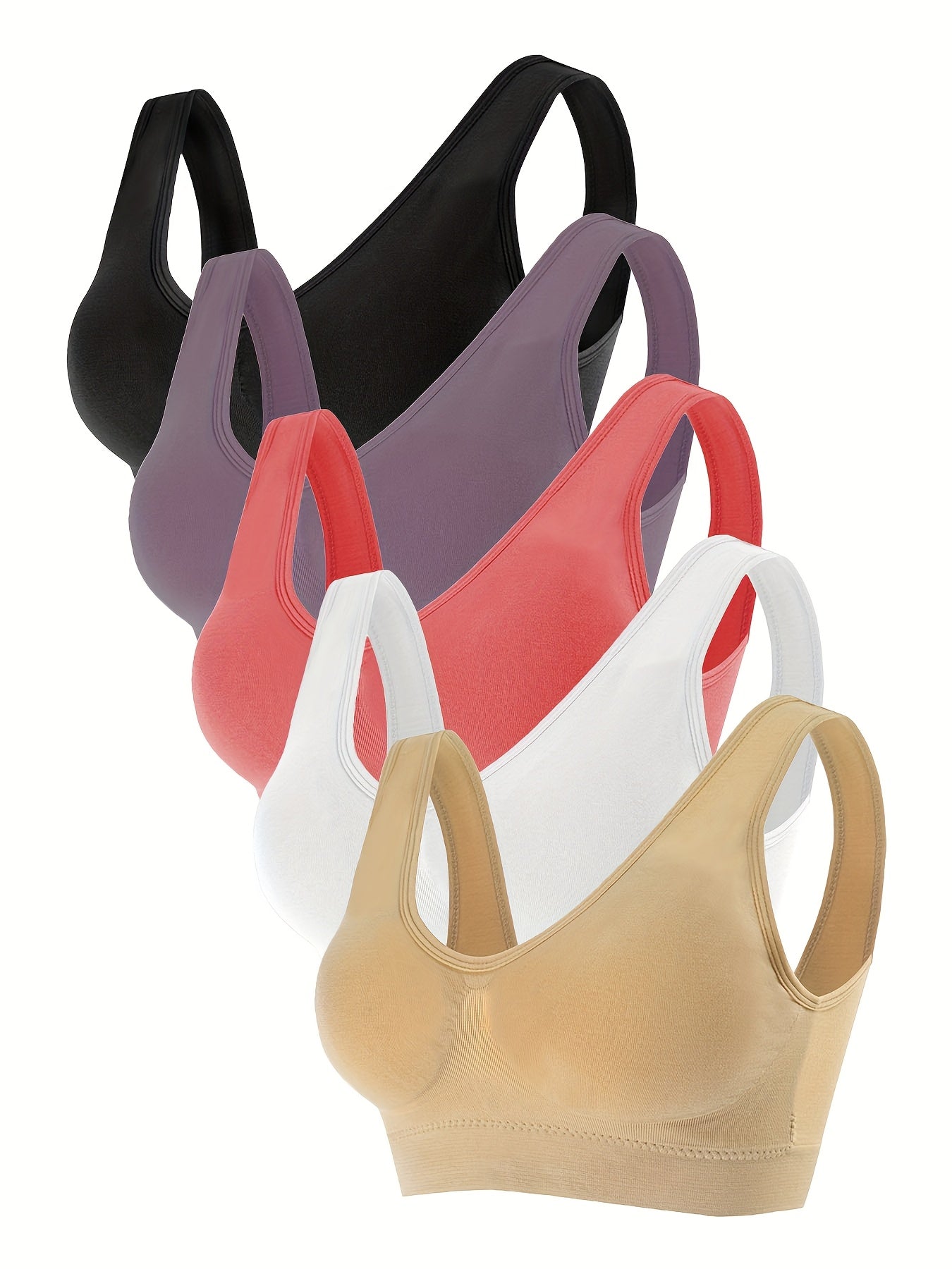 Plus-Size High-Impact Wireless Sports Bras Seamless Cross-Back Removable Pads