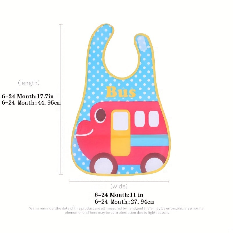 Waterproof Baby Bib for Boys and Girls with Snap Closure and Dirt-Resistant Pockets