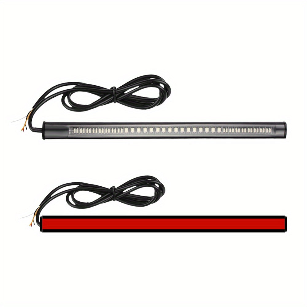 Motorcycle LED Brake Light Strip Tail Stop Turn Signal Flexible Red Yellow 12V