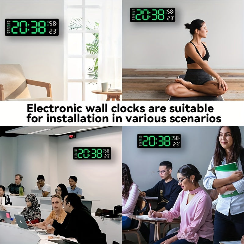 Katta ekran LED soat vaqti, hafta, harorat, namlik, signal, devorga o'rnatish yoki stol uchun