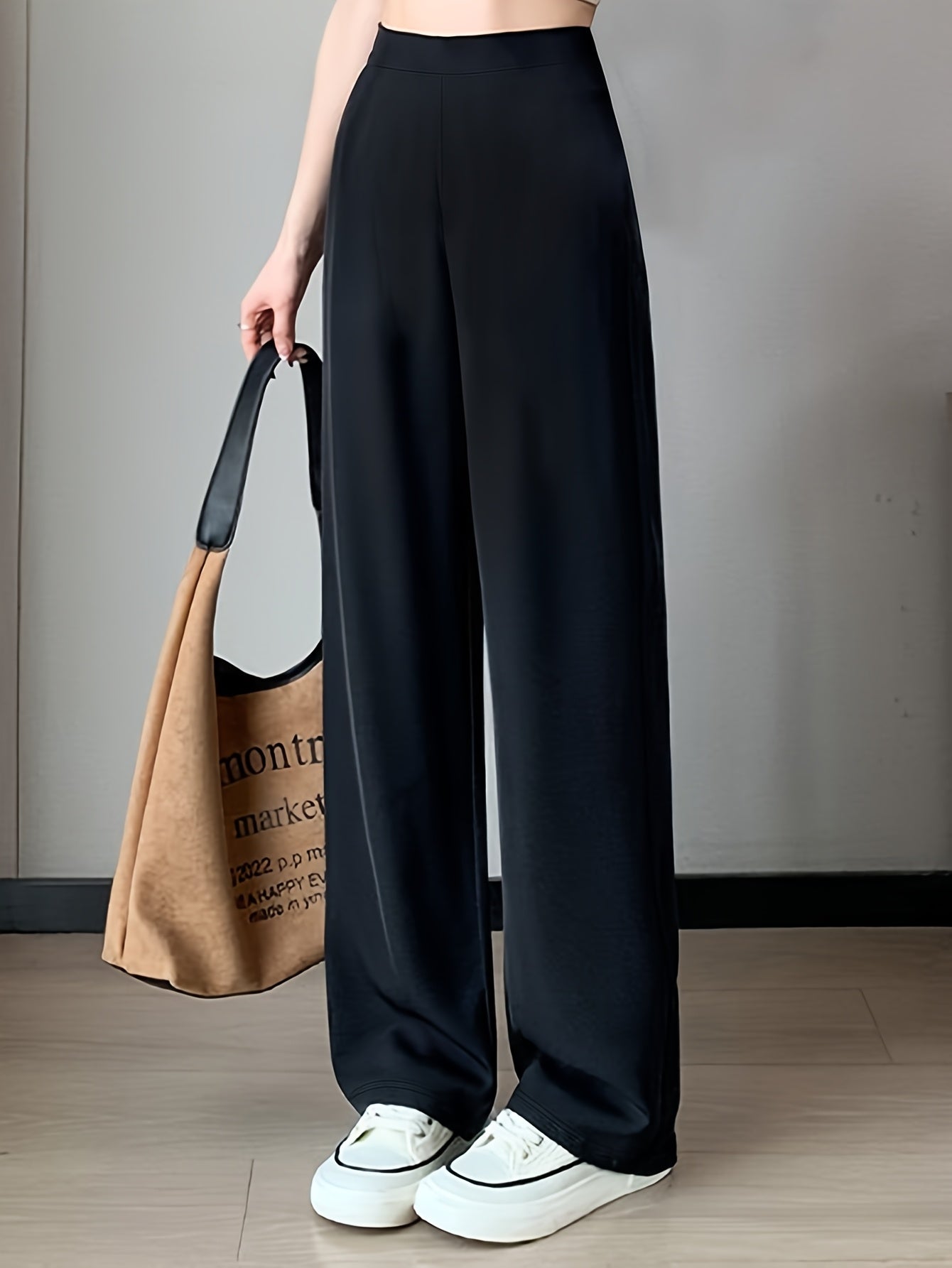 Women's Polyester Straight Leg Pants Solid Color Spring Fall Fashion