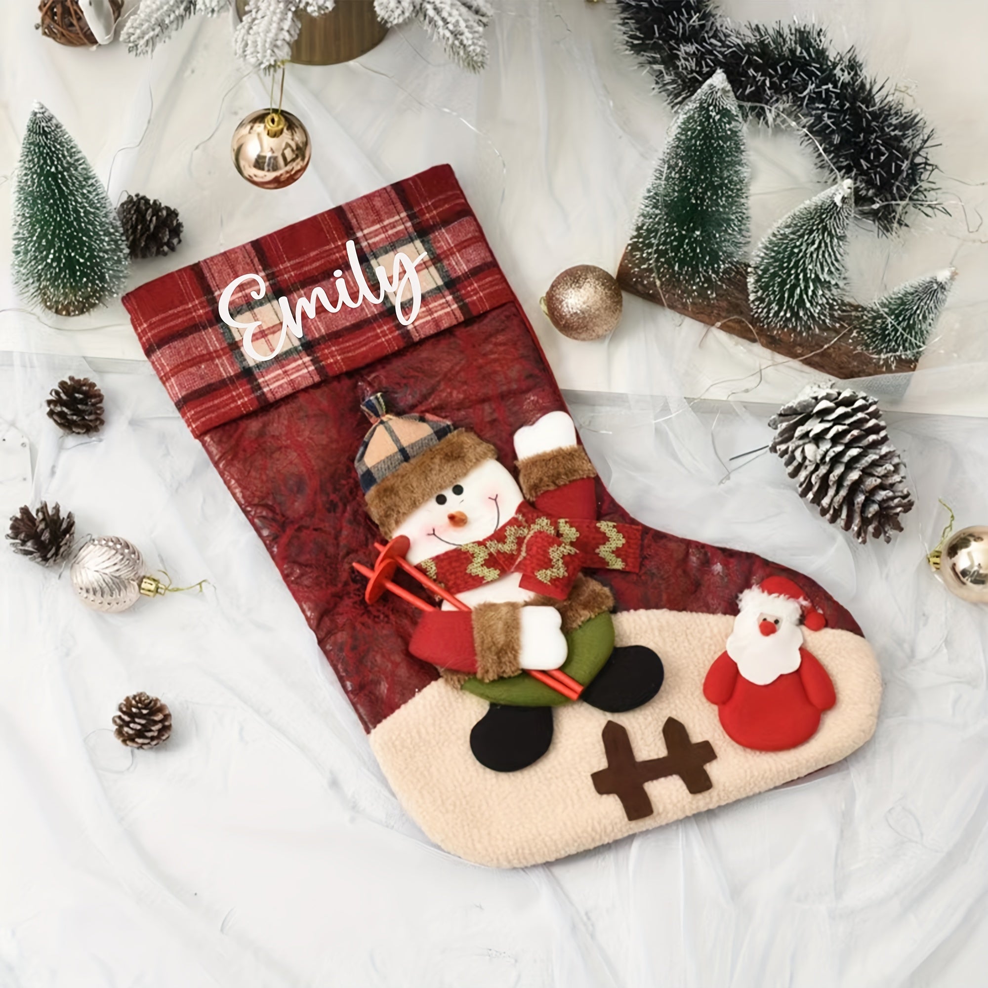 Personalized Christmas Stocking Monogrammed 3D Decor for Holiday Gifts