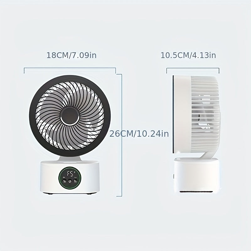 Desktop Air Circulation Fan with Timer, Quiet, Strong Airflow, 3-in-1 Table Fan for Home Dorm Kitchen Bathroom