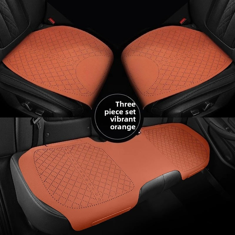 Juego de cojines para asiento de coche rojo, transpirable, para todas las estaciones, 3 piezas