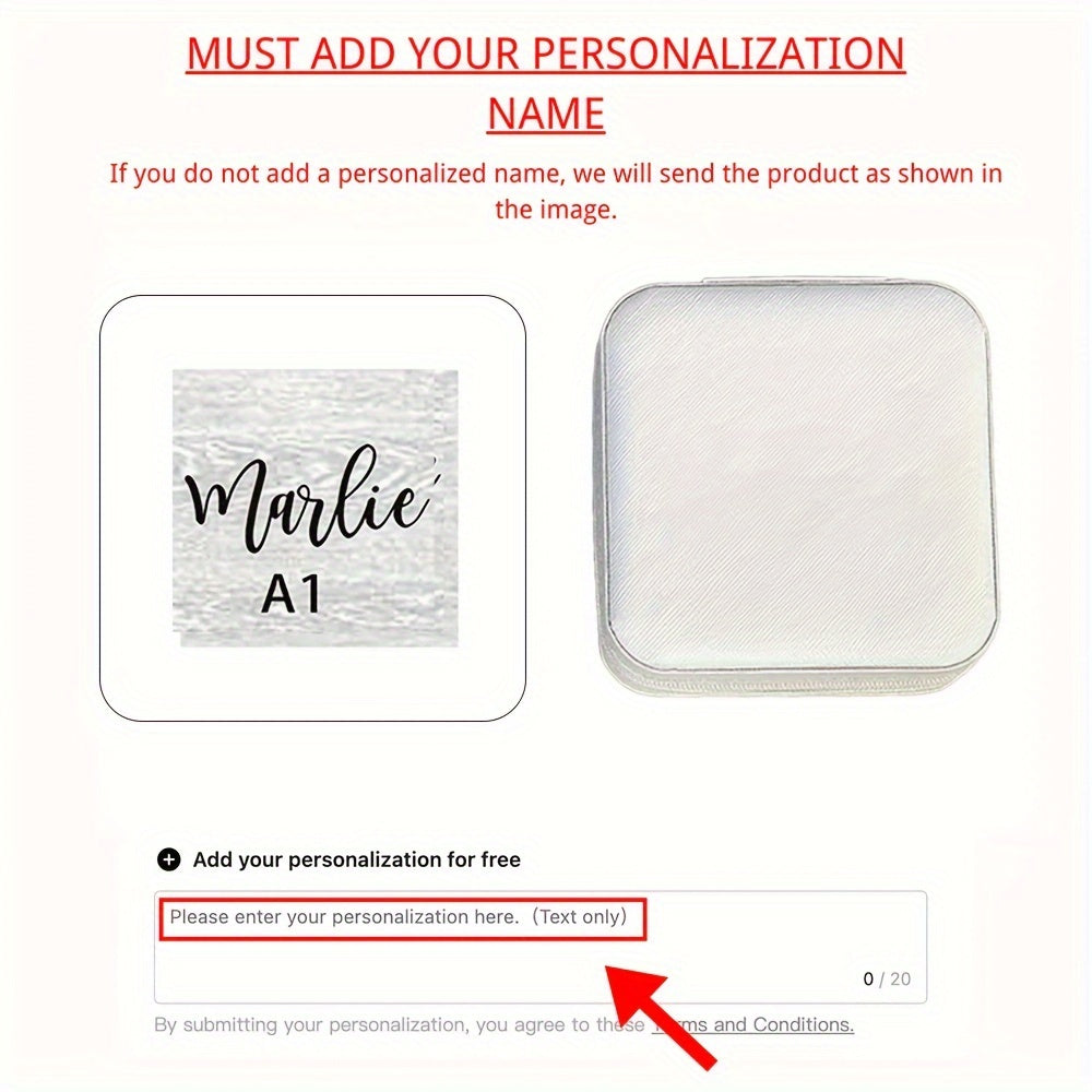 Personalized Jewelry Box for Women Leather Travel Storage Gift for Mom Bridesmaid