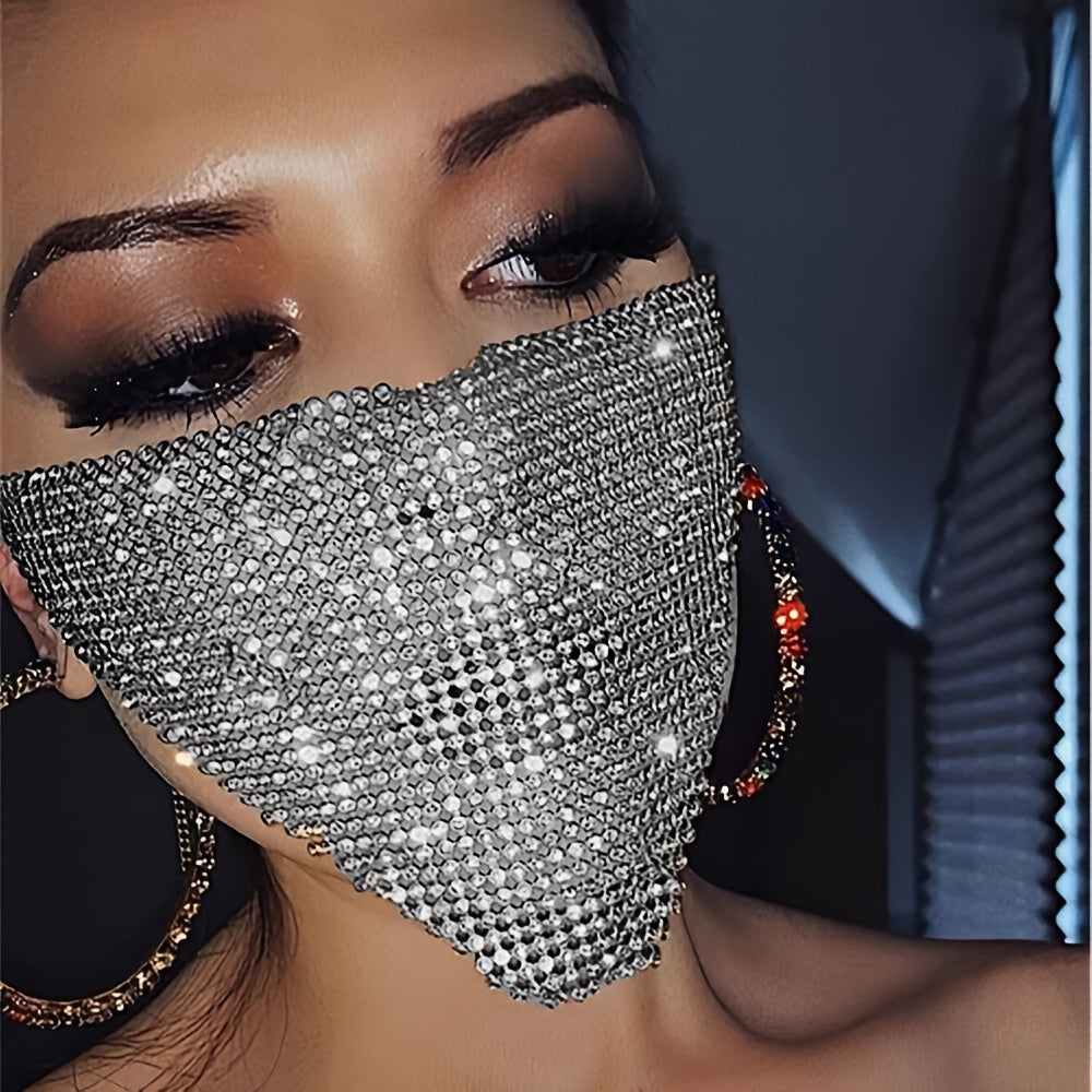 Crystal Gypsophila Face Mask for Party, Handmade, Bling Bling, Sexy