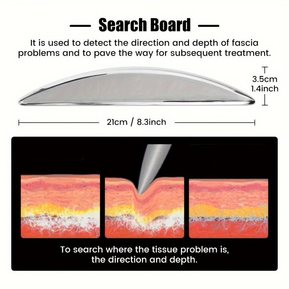 SALORIE 5 dona zanglamas po'latdan Gua Sha massaj to'plami orqa, oyoq, qo'l, bo'yin va yelkalarga mo'ljallangan sayohat sumkasi bilan