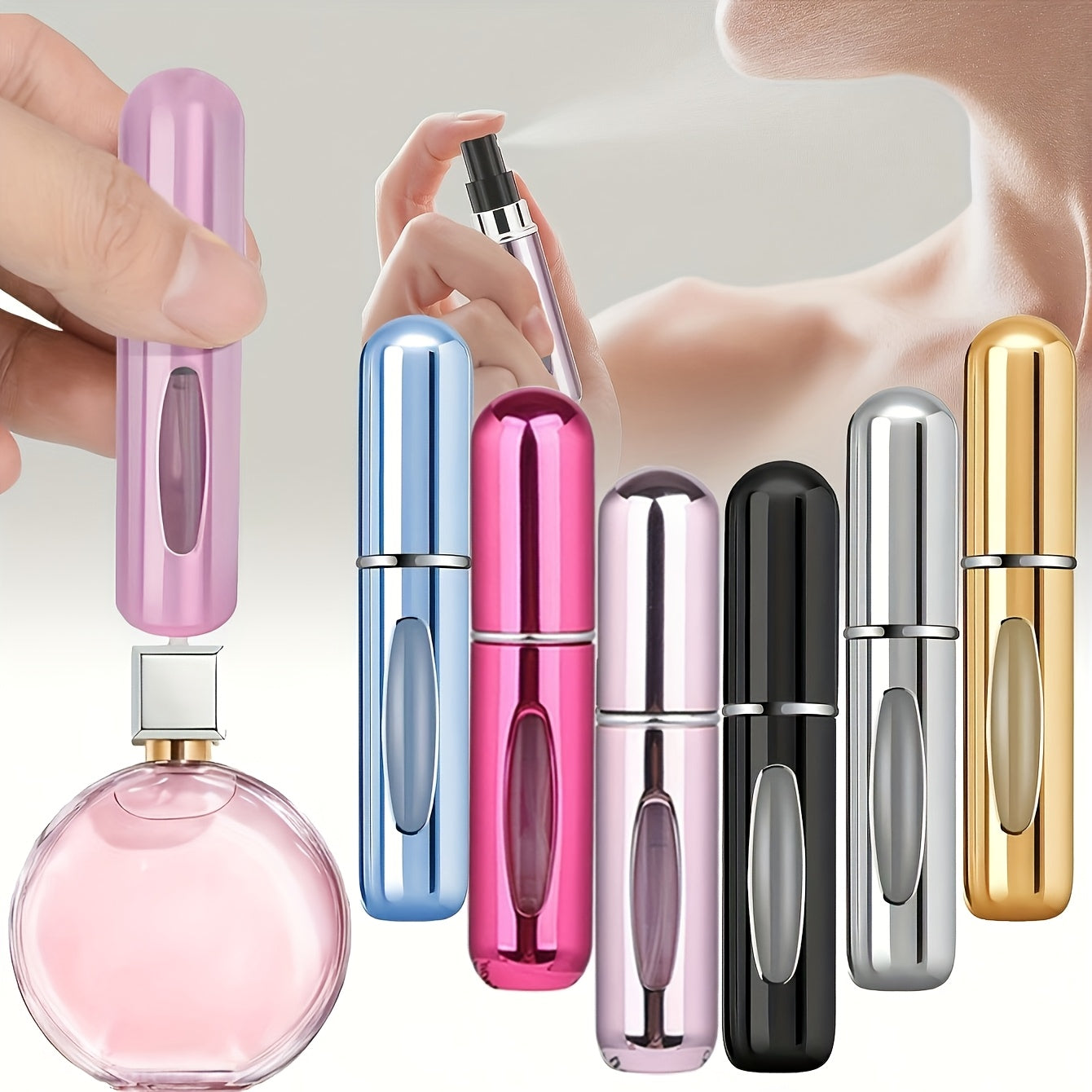 Refillable 5ml Perfume Atomizer Bottle for Travel and Gifts for Men and Women