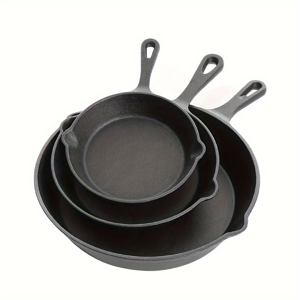 Cast Iron Skillet Non-Stick Pre-Seasoned Oven Safe for Eggs Pancakes