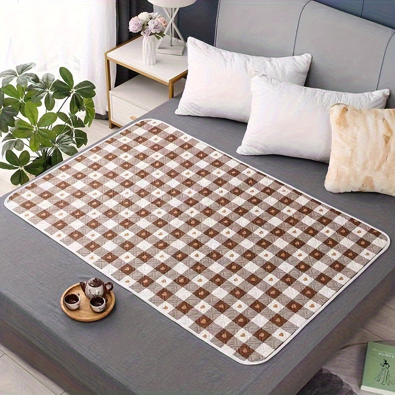 Reusable Waterproof Bed Pad Pink with White Heart High Absorbency Incontinence