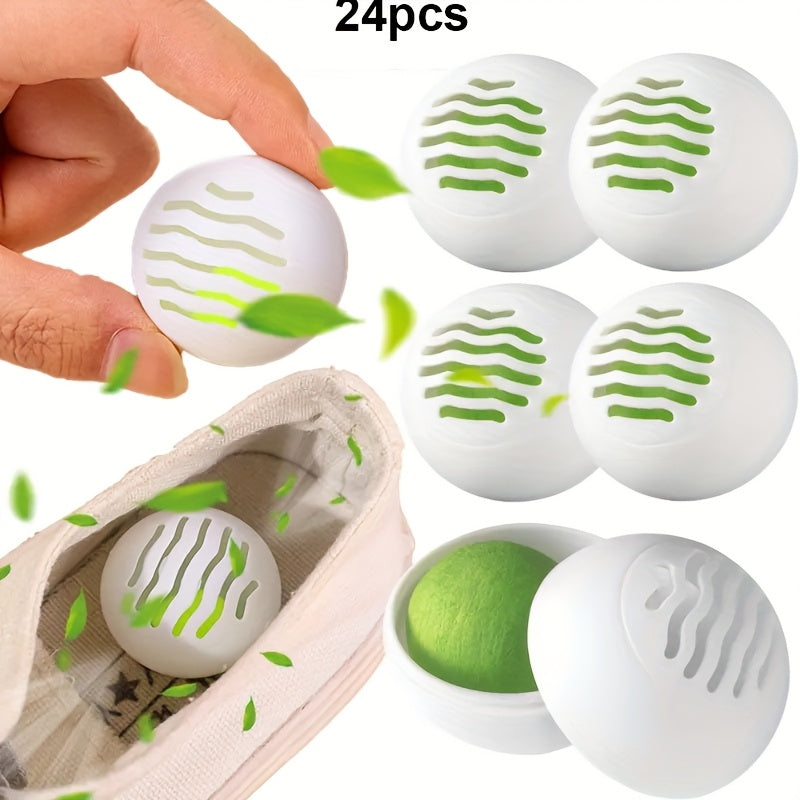 24-Pack Shoe Deodorizer Balls Solid Scent Plastic Odor Eliminator for Sneakers