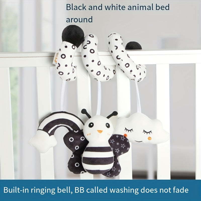 Plush Youngsters Toy Black and White Car Pendant for Visual Training Gift