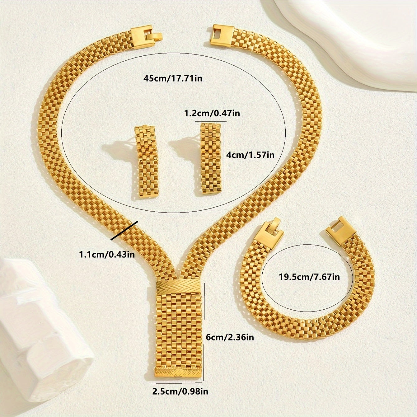 Zamonaviy jozibaga ega bo'lgan Elegant Vintage Etnik Zargarlik To'plami - Ayollar uchun Geometrik V-shaklidagi bilaguzuk, marjon va taqinchoqlarni o'z ichiga oladi. | To'ylar va partiyalar uchun ideal