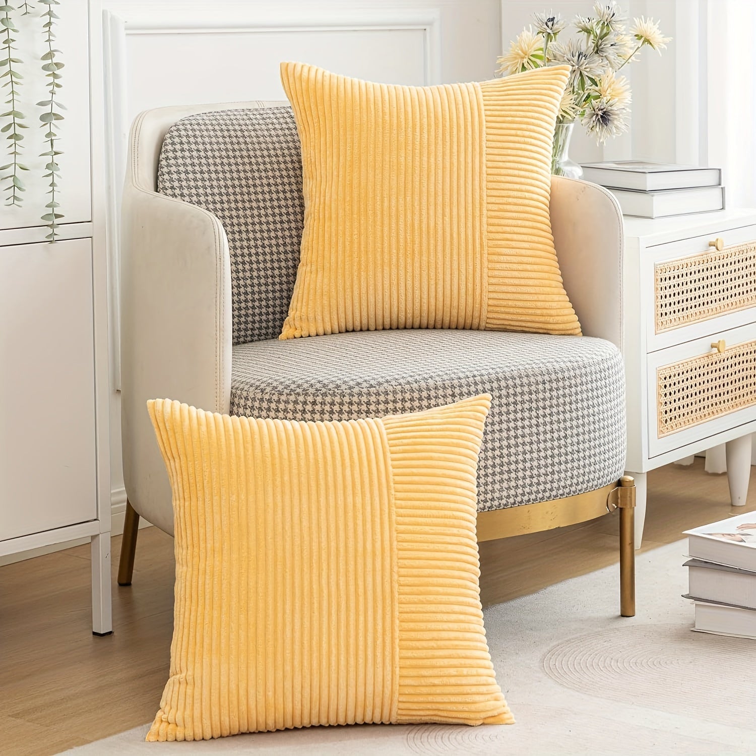 Обратная полосатая наволочка в преппи-стиле, изготовленная из 100% полиэстера с застежкой-молнией, машинная стирка и мягкая для декора дома/офиса - вставка не включена