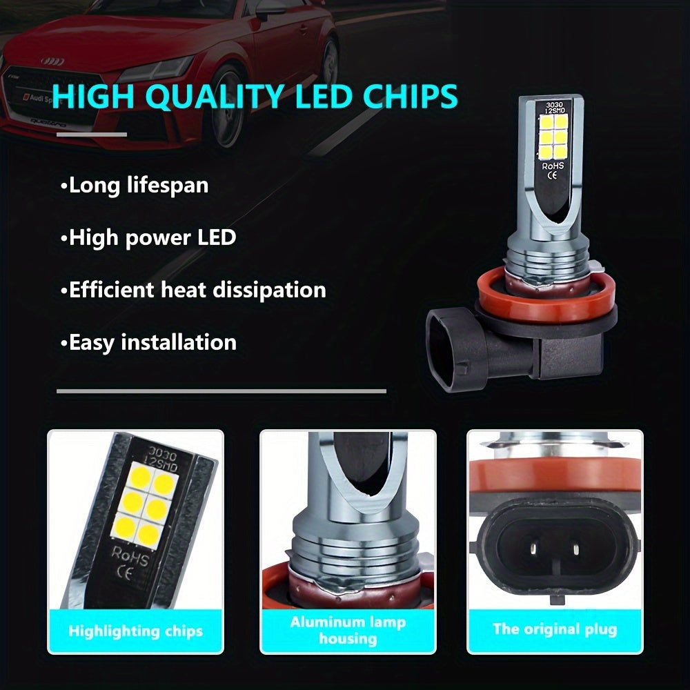 LED Car Fog Light Bulb 12V White Ice Blue H11 H8 Indicator Daytime Running