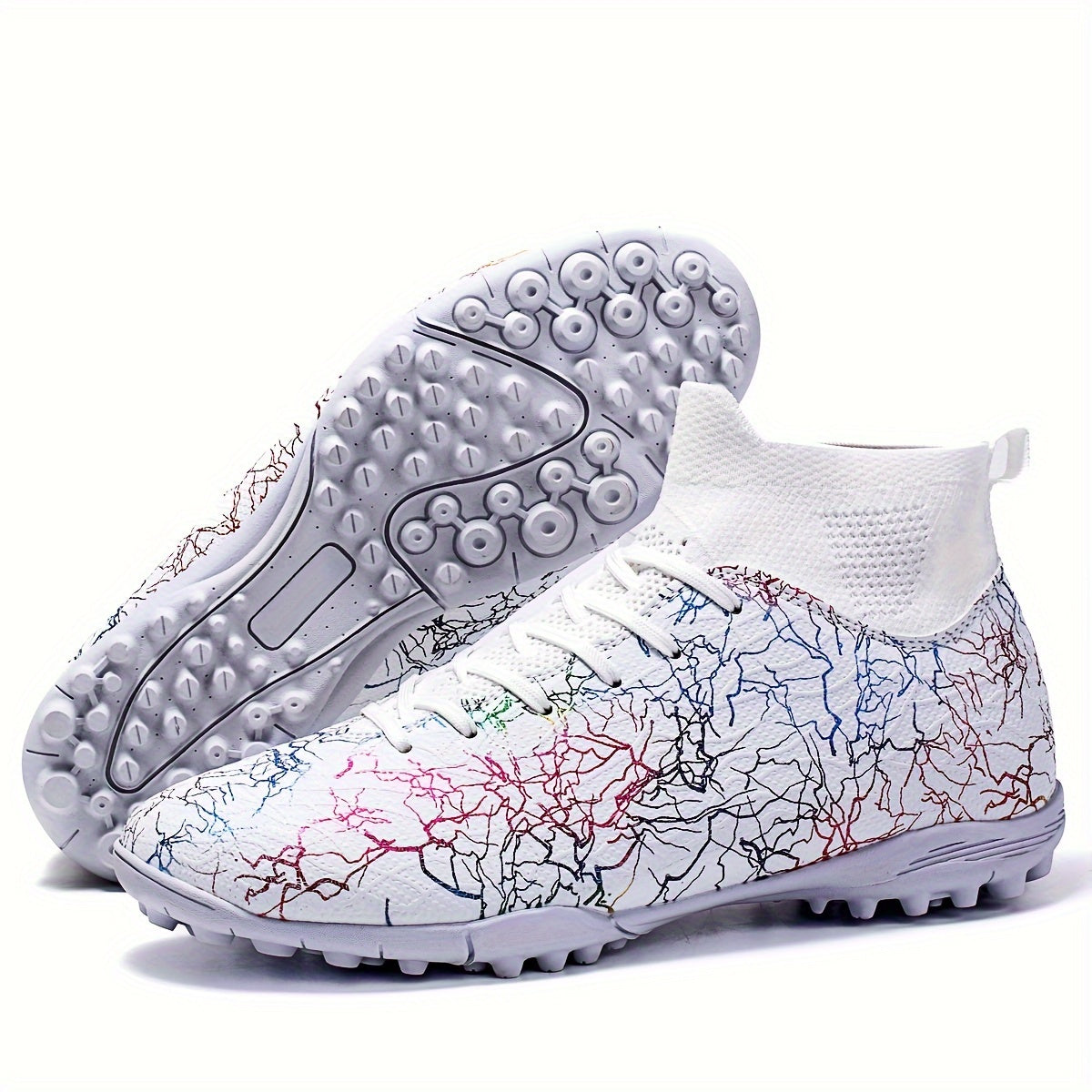 Yozgi, qishki va bahorgi barcha mavsumlarda ochiq havoda mashg'ulot va musobaqalar uchun mo'ljallangan, bo'yinli, sirpanmaydigan va mustahkam zamonaviy erkaklar TF futbol poyabzallari.