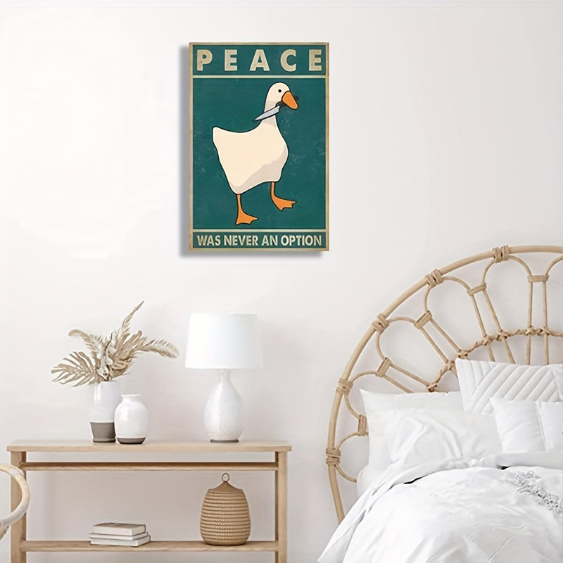 Qiziqarli G'oz Retro Chop etish, Ramkasiz Zamonaviy Mehmonxona uchun Dekor