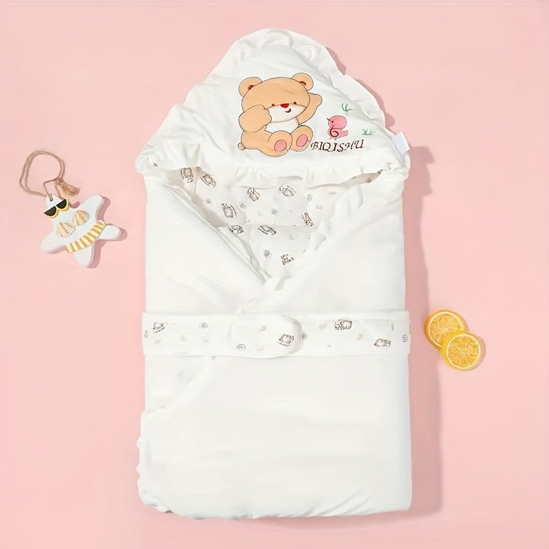 Baby Swaddling Blanket Cotton Soft Bear Style for Newborns Keeps Them Warm