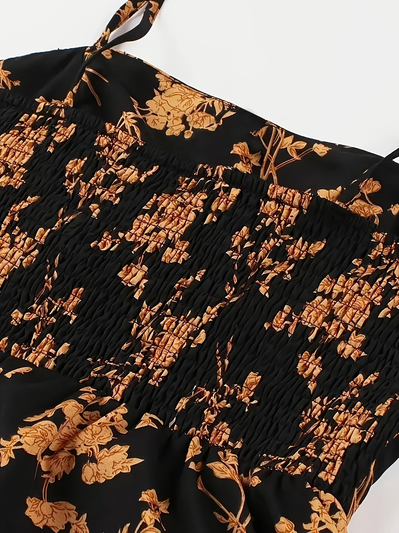 Ayollar uchun yozgi ko'k gulli off-shoulder midi kiyi, polyester, bog'lamli kamarlar, A-chiziq