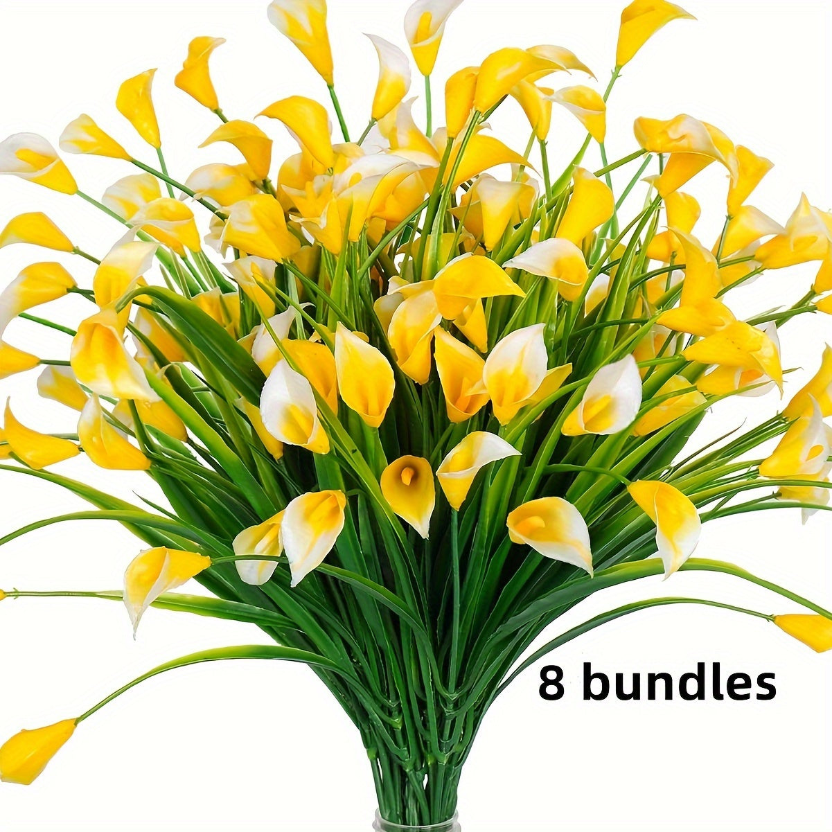 8 Bundles Artificial Water Lily Flowers UV Resistant Non-Fading for Indoor Outdoor Decor