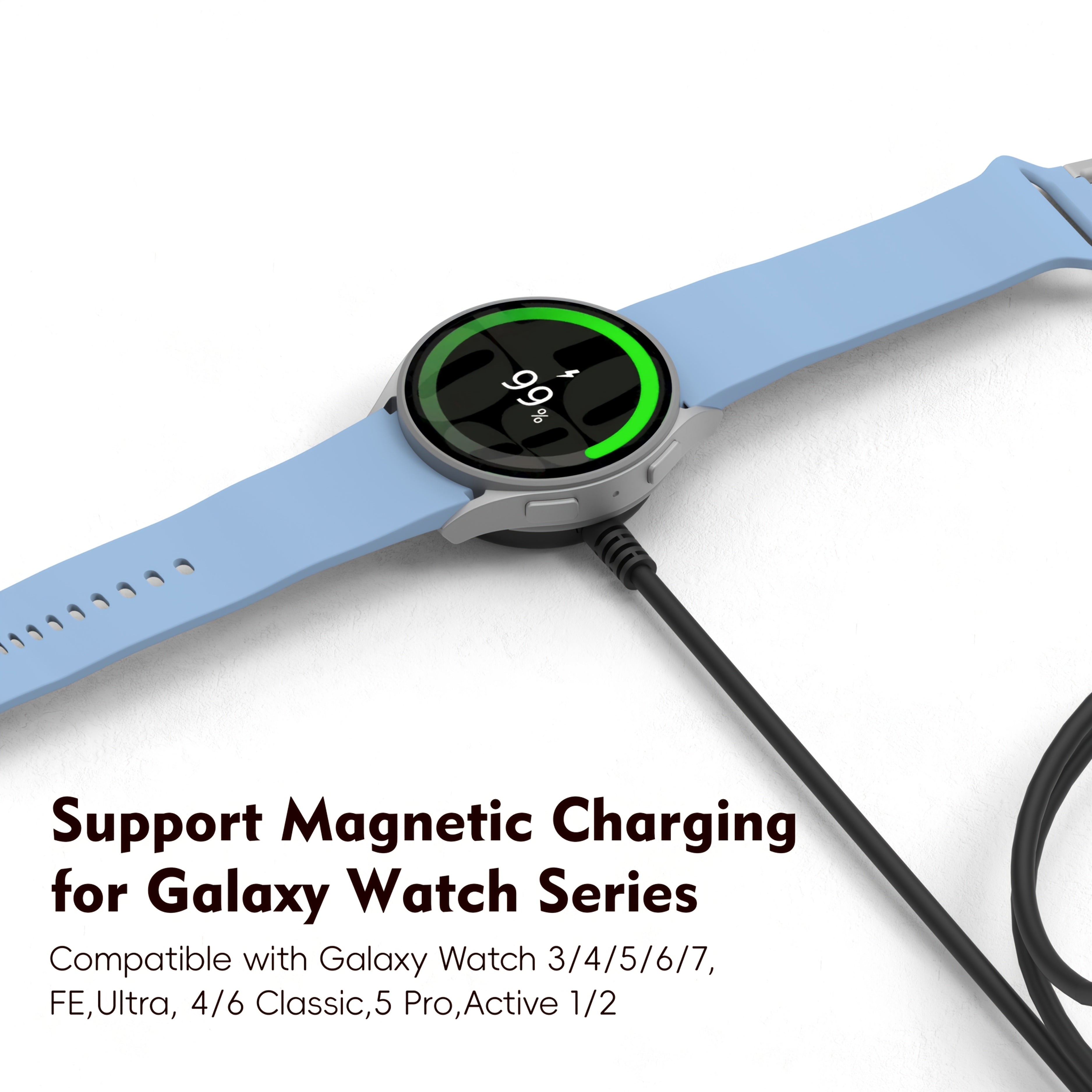 Smartwatch Charger for Galaxy Watch Pixel Watch and Active Models Magnetic USB Cable