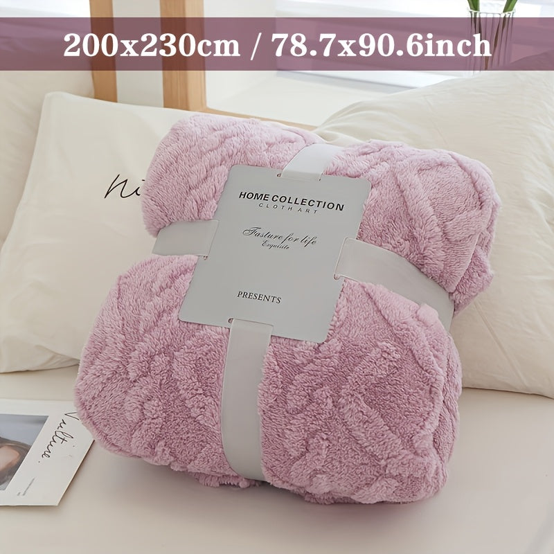 Manta de felpa suave y acogedora con jacquard 3D para sofá y decoración del hogar, ligera, cálida y con textura, para cama