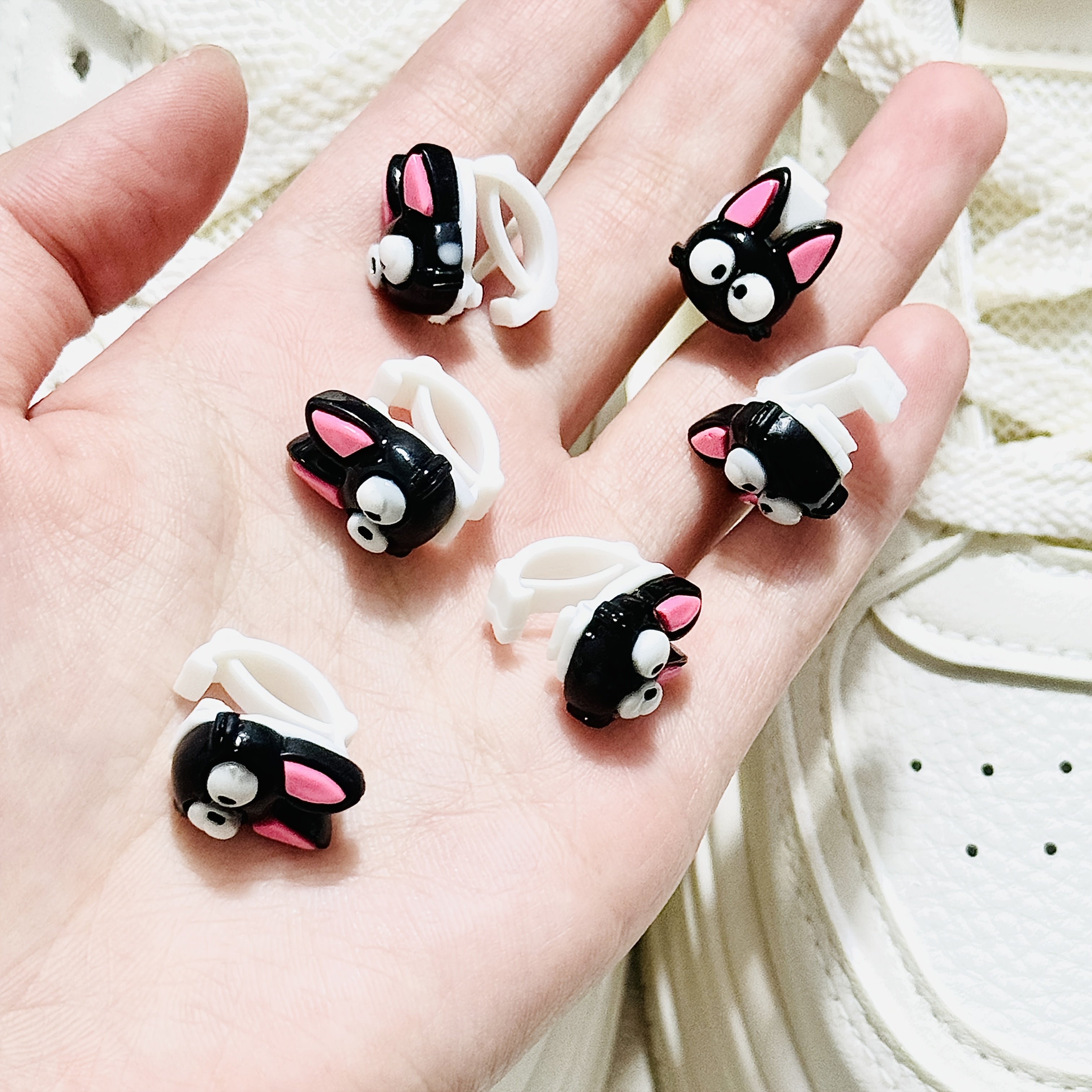 6 Pcs Black Cat Shoe Clips Cartoon Animal Lace Charms Shoe Decorations