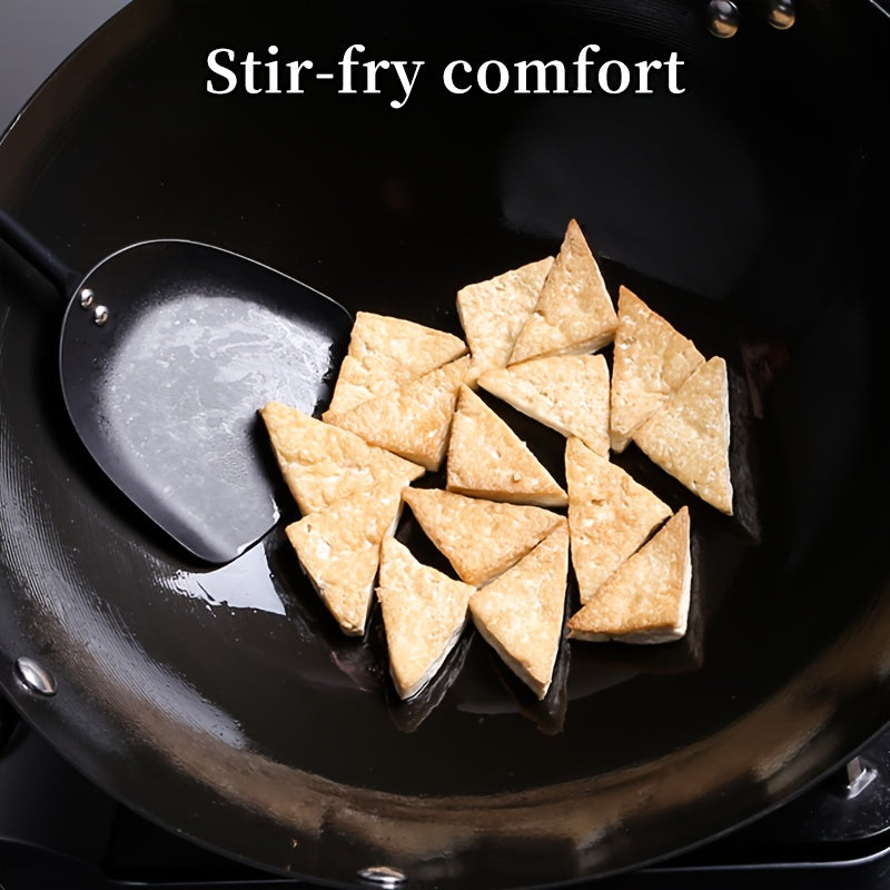 Versatile Cast Iron Dutch Oven Wok with Wooden Lid for Stir Fry, Uncoated