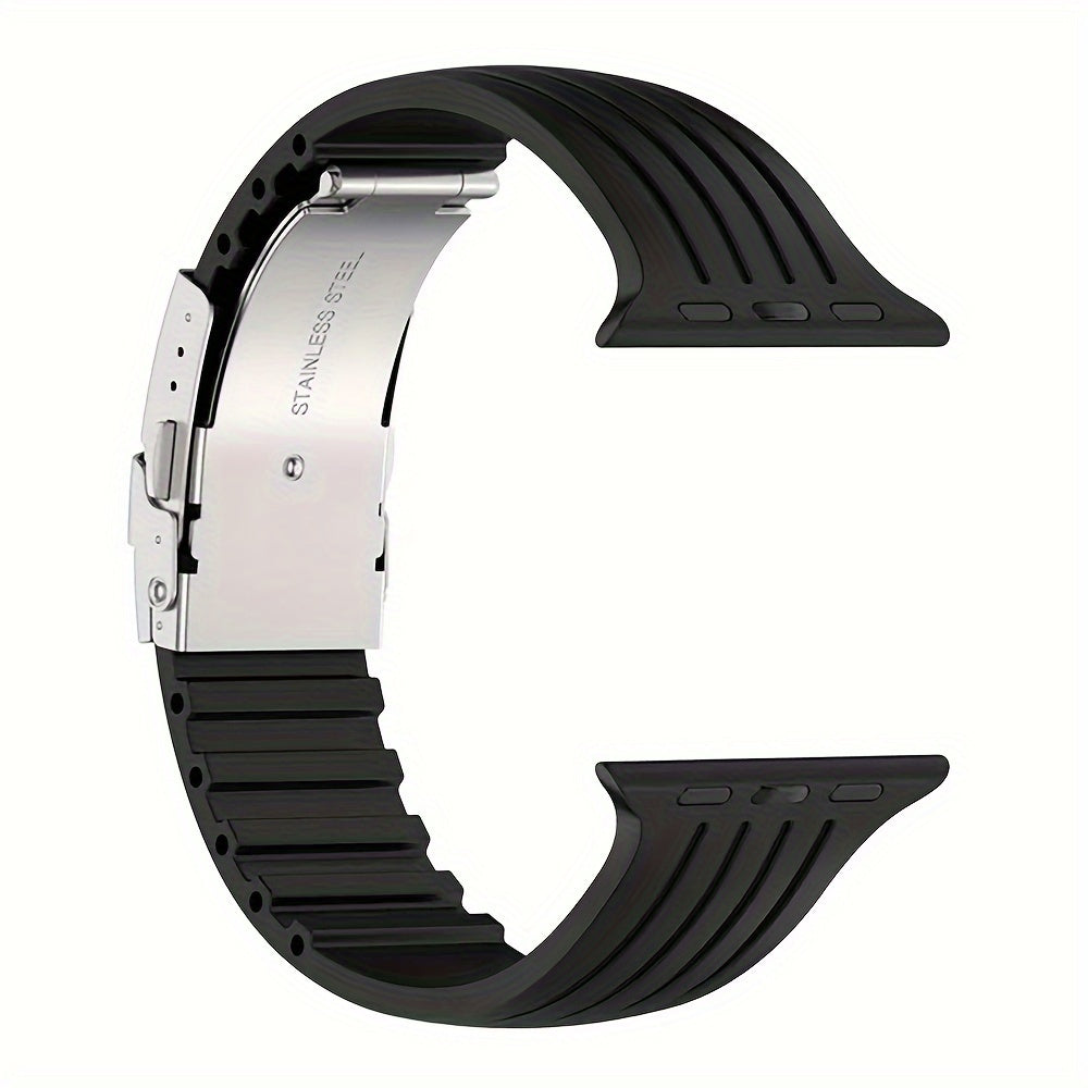 Elastic Silicone Watch Band Compatible with IWatch Series 1-9 SE Ultra 2 38mm 40mm 41mm 42mm 44mm 45mm 49mm for Men Women