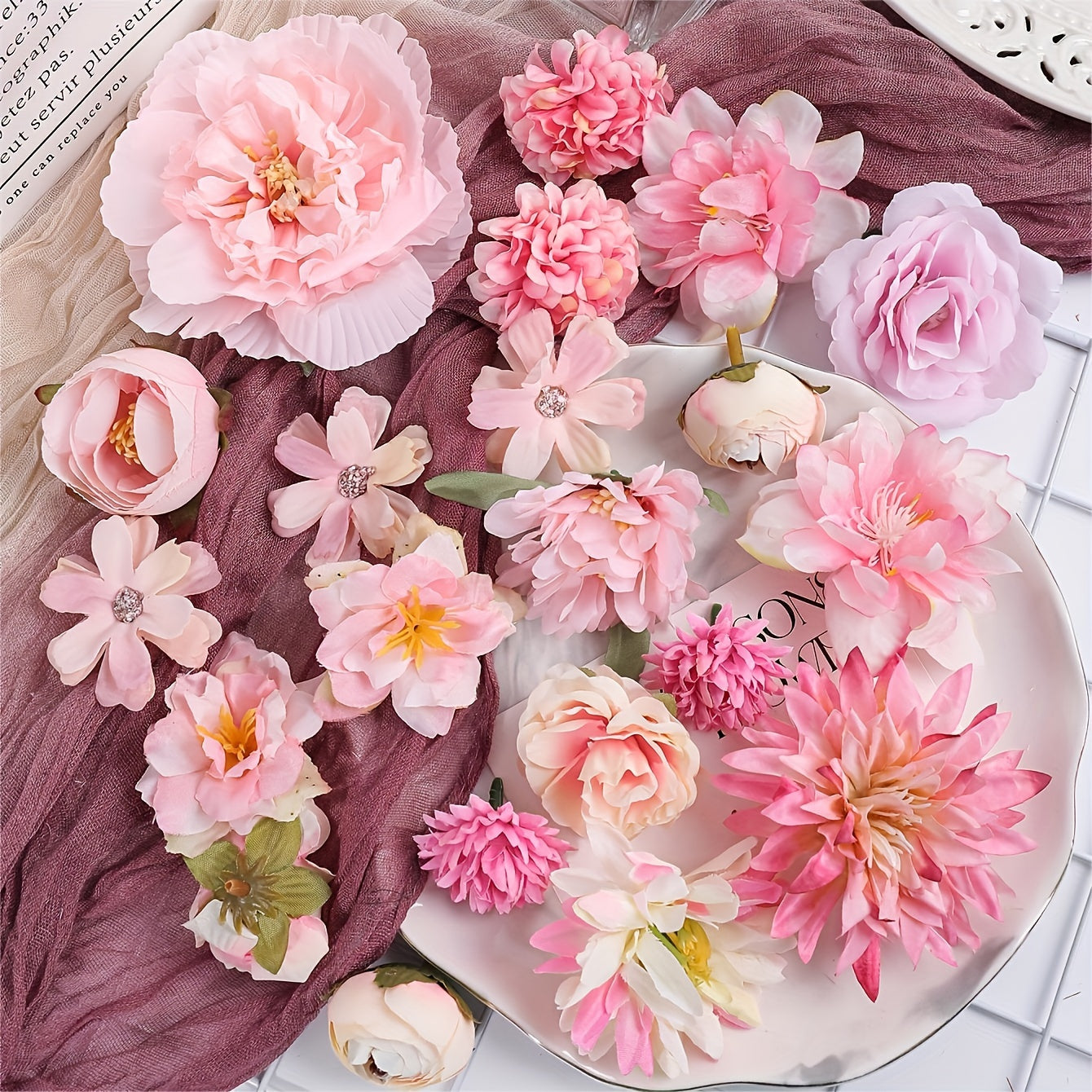 21-Piece Silk Daisy Flower Kit for Valentine's Day Decor DIY Craft