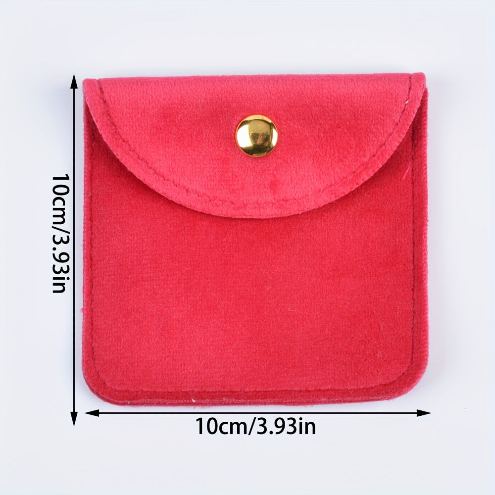 Set of 6 Velvet Jewelry Pouches with Suede Drawstring Bags for Watches Rings Earrings and Accessories