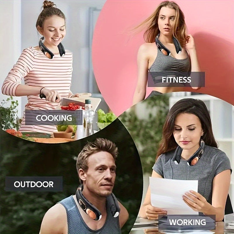 Portativ Bladeless bo'yin ventilyatori Oq Pushti USB qayta zaryadlanadigan Tinch Ichki Tashqi