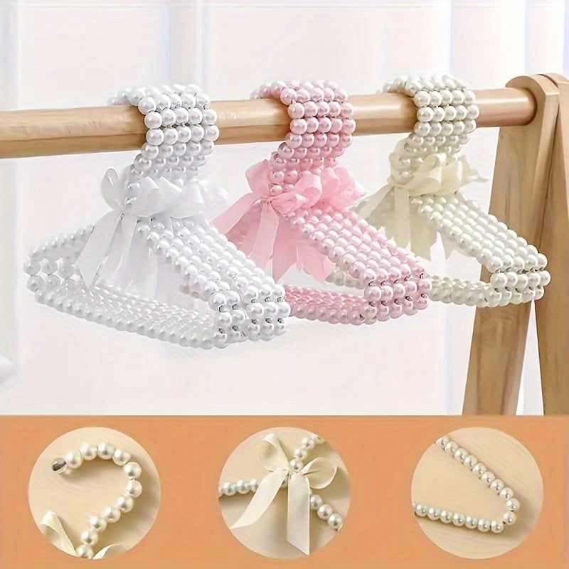 Set of 3 5 or 10 Mini Small Plastic Hangers with Bow Design for Clothes Storage Organizer