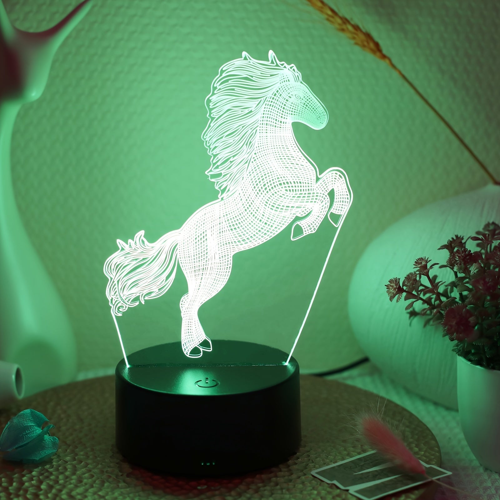 3D Jumping Horse Night Light for Desk or Bedroom Decor