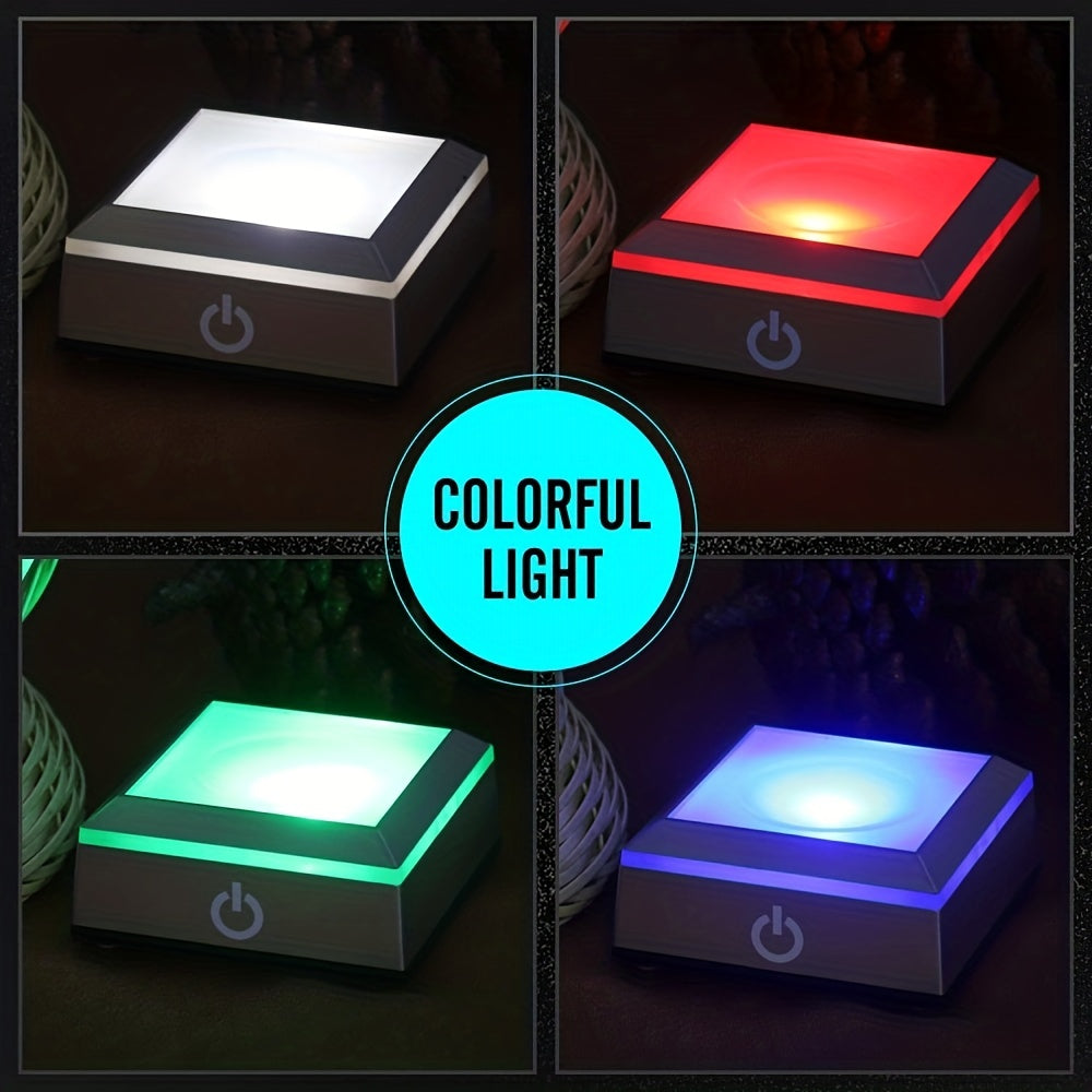 LED Light Base for 3D Crystals Touch-Sensitive Color Changing USB Rechargeable Acrylic Glass