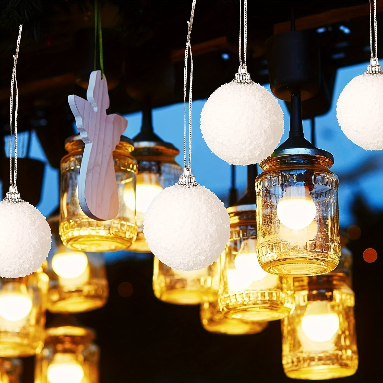 24 Christmas Snowball Ornaments Foam Balls for Tree Decoration 3.99cm