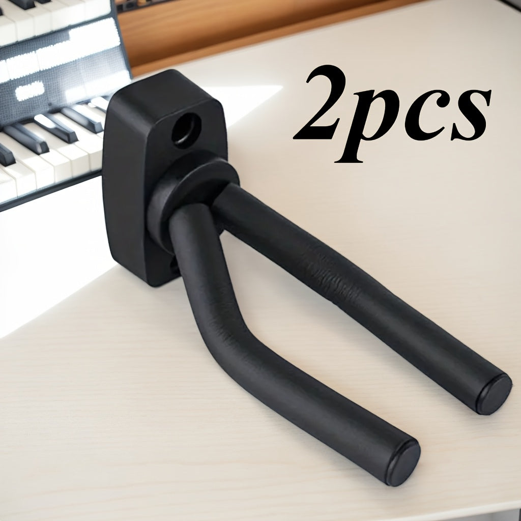 Stainless Steel Wall Mount Guitar Holder Adjustable Non-Slip Black