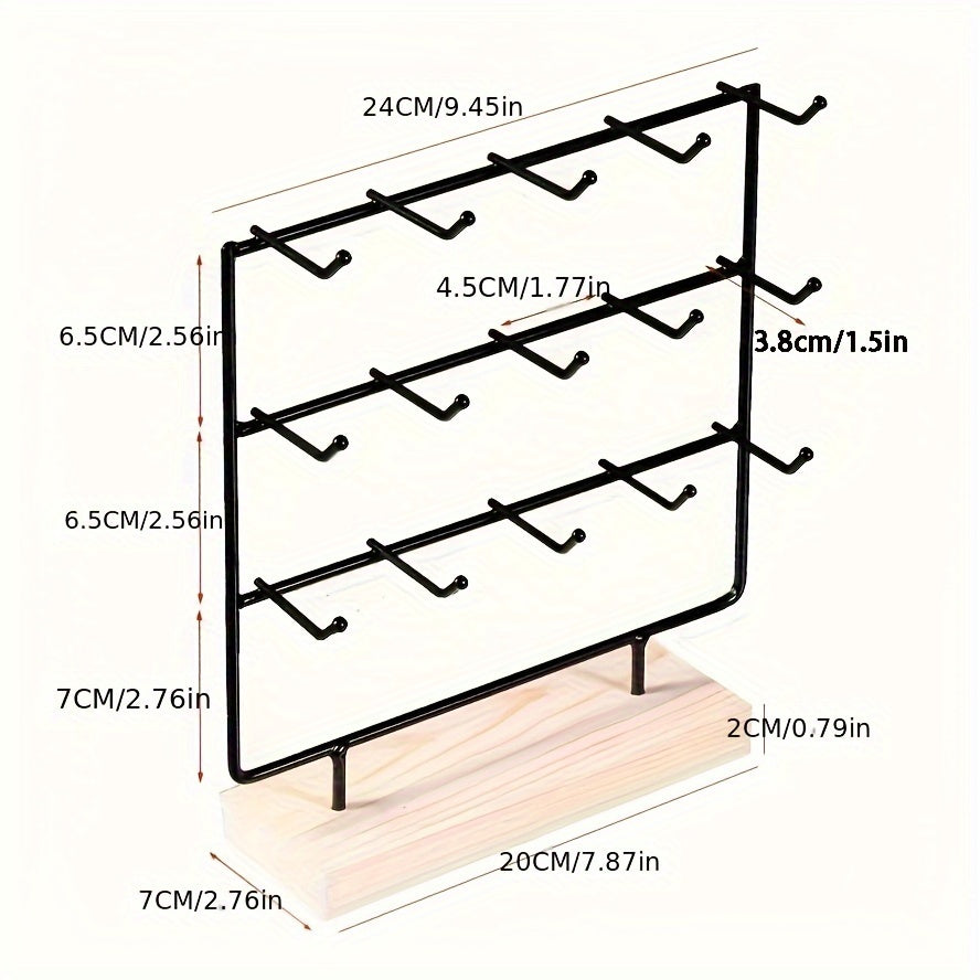 Exhibidor de joyería para pendientes y aretes con 15 colgadores de crochet