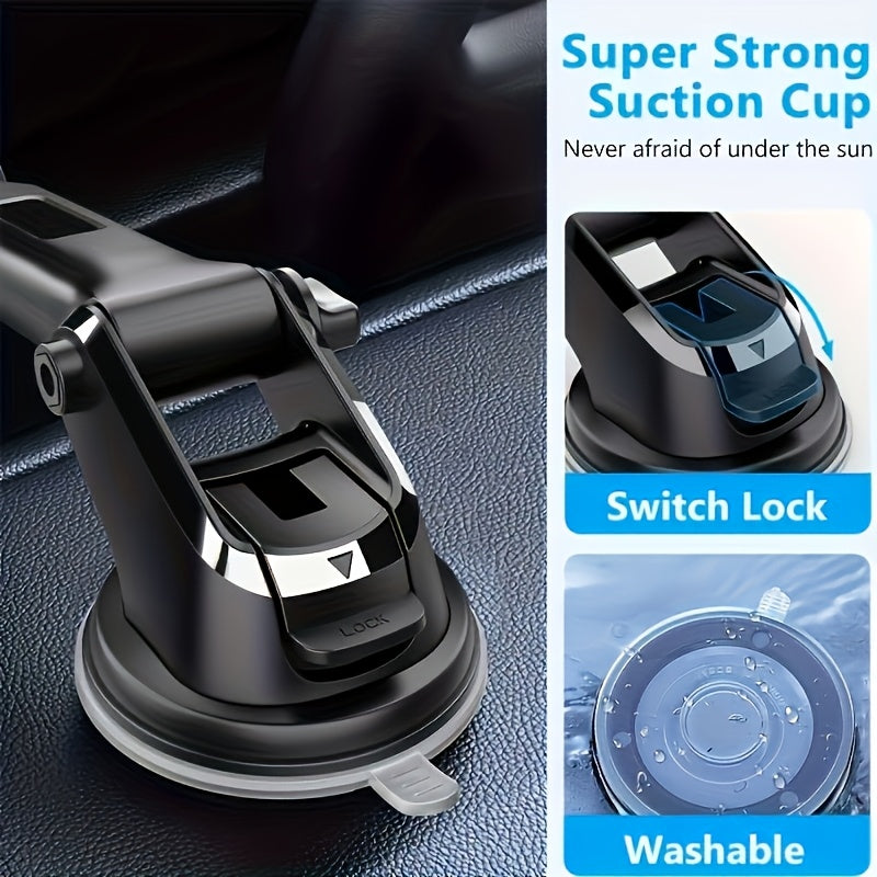 Universal PVC Car Phone Holder for Dashboards with Adhesive Gel Pads