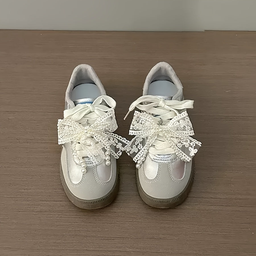 Women Lace and Artificial Bow Shoe Clips Pack of 2 for Shoes Decoration